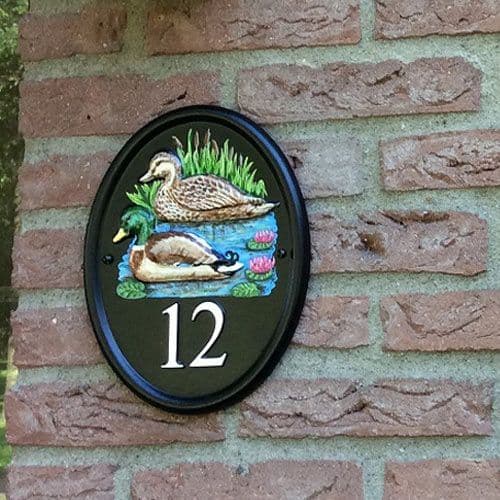 Hand Painted Cast Oval House Number STHN2 - Painted Motrif