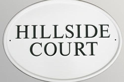 Hand Painted Cast Oval Sign STO4 - 1 or 2 Lines of Straight Text