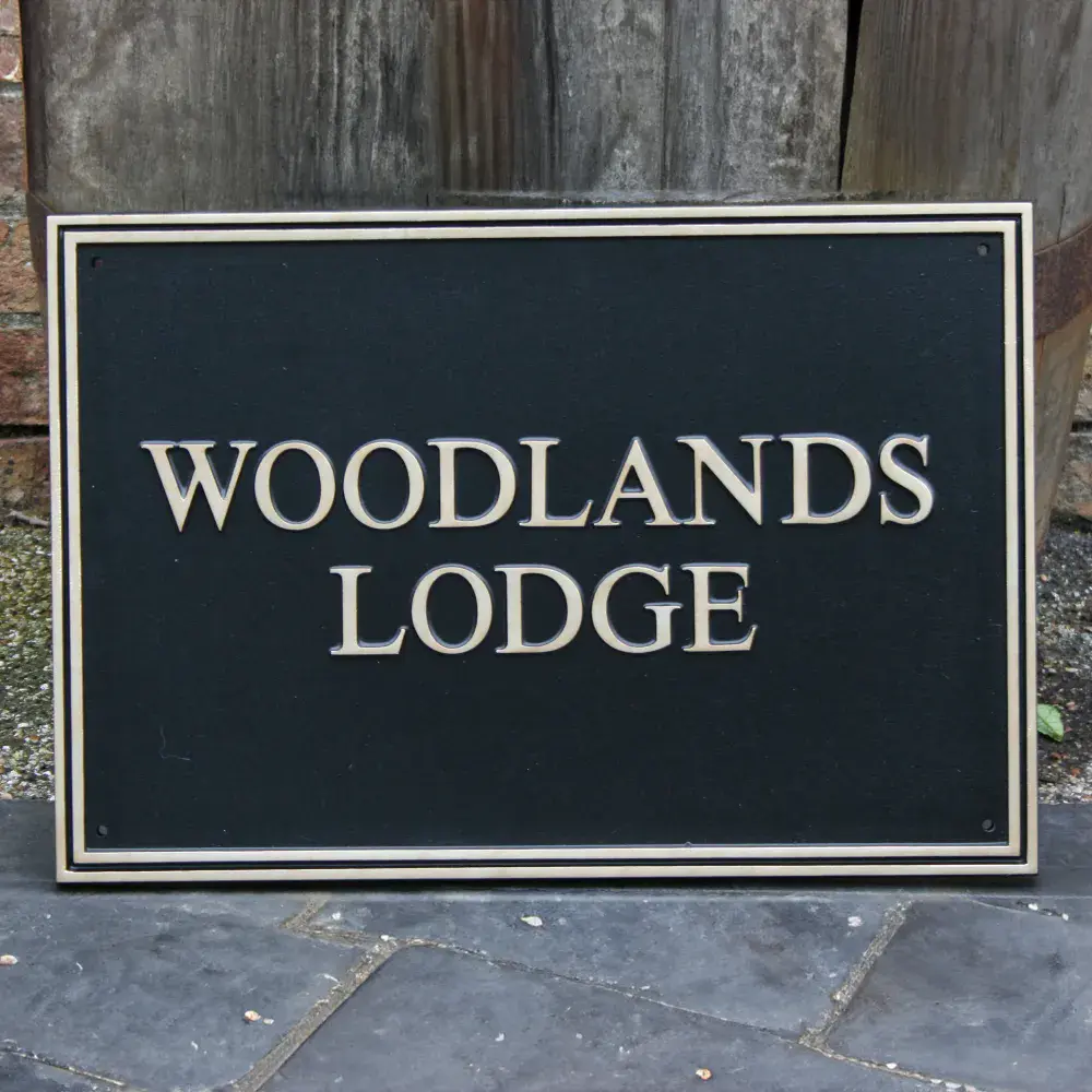 Hand Painted Deep Rectangular Cast Sign STR1 - 1 or 2 lines of Straight Text