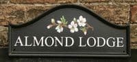 Hand Painted Domed Rectangular Cast Sign STDR3 - 1 Line of Straight Text with a Motif