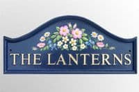 Hand Painted Domed Rectangular Cast Sign STDR3 - 1 Line of Straight Text with a Motif