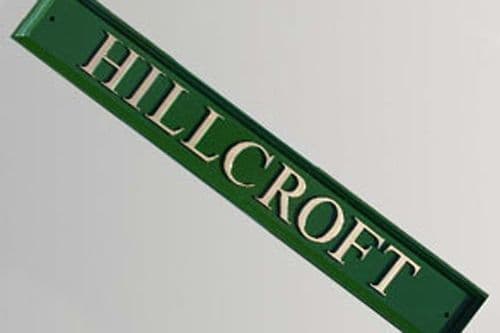 Hand Painted Narrow Rectangular Cast Sign STR2 - 1 line of straight text & Unpainted Rim