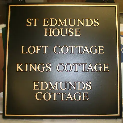 Hand Painted Square Cast Sign STR3 - Up to 3 lines of Straight Text