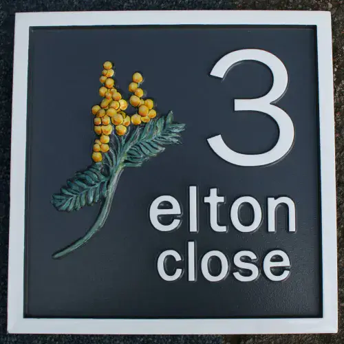 Hand Painted Square Cast Sign STR3 - Up to 3 lines of Straight Text