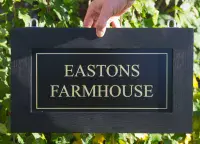 Double sided hanging sign with Oak frame  | The Sign Maker Shop