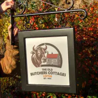 Hanging sign with oak frame and full colour design | The Sign Maker Shop