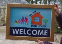 Hanging sign with oak frame and full colour design | The Sign Maker Shop