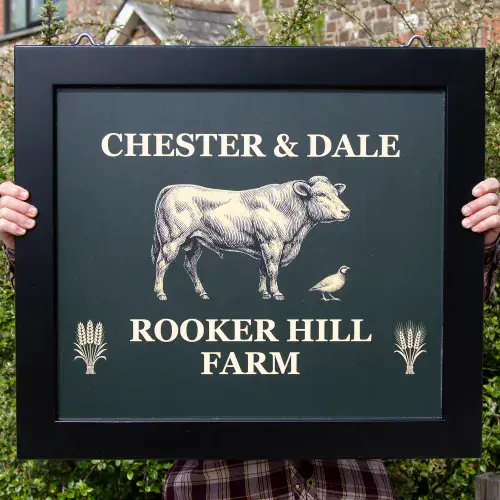 Double sided hanging sign with painted wooden frame | The Sign Maker Shop