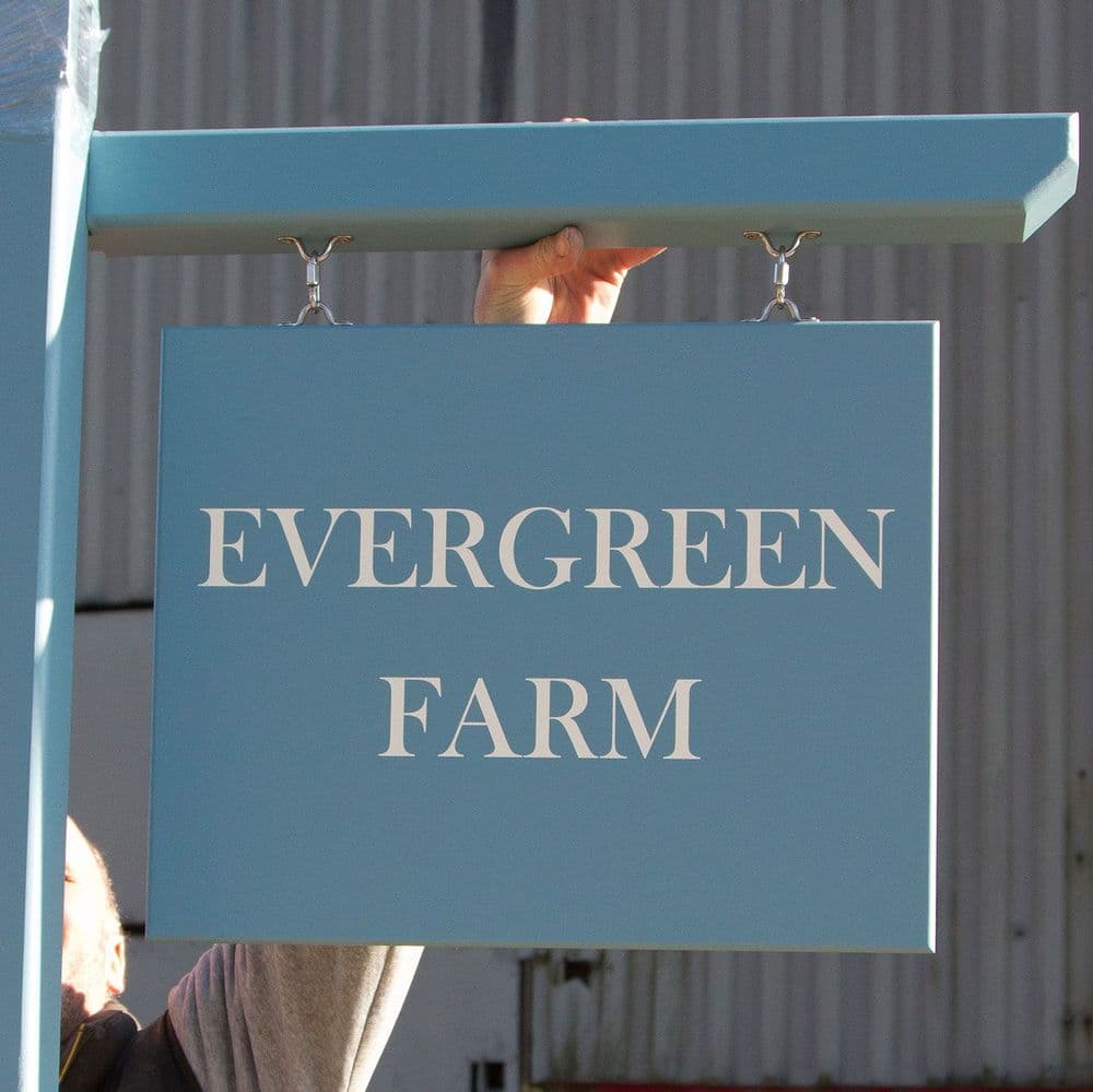 Hanging Sign - Painted Lettering on 18mm Tricoya - Double Sided