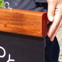 Stylish hanging sign with Hardwood Header  | The Sign Maker Shop