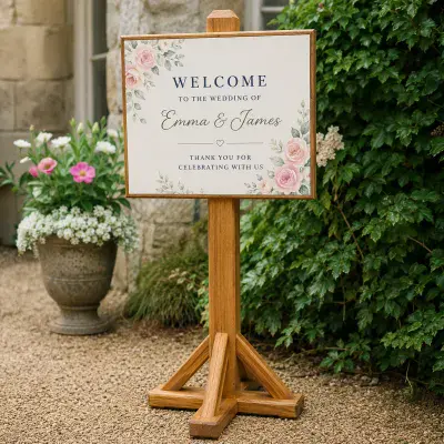 Hardwood Post with Sign  - Free Standing