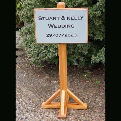 Hardwood Post with Sign  - Free Standing