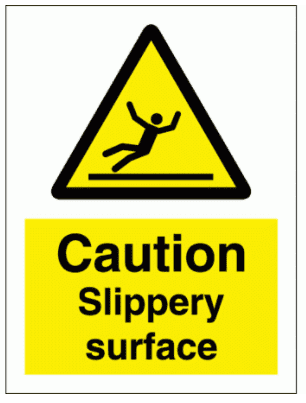 Hazard Sign - Catuon Slippery Surface (7574)
