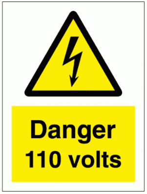 Danger 110 volts Sign - 7619| The Sign Maker