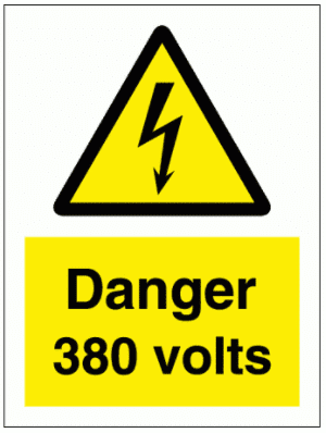 Hazard Sign - Danger 380 Volts (7615)