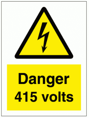 Hazard Sign - Danger 415 Volts (7589)