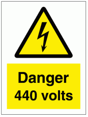 Hazard Sign - Danger 440 Volts (7614)