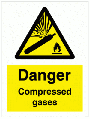 Danger compressed gases Sign - 7584| The Sign Maker