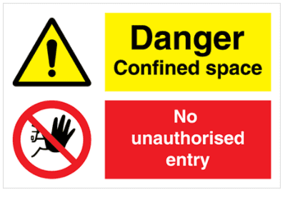 Hazard Sign - Danger Confined space Do not enter (3120)