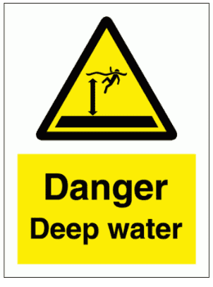Hazard Sign - Danger Deep Water (7740)