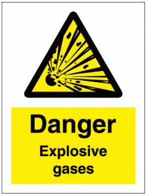 Danger explosive gases Sign - 7582| The Sign Maker