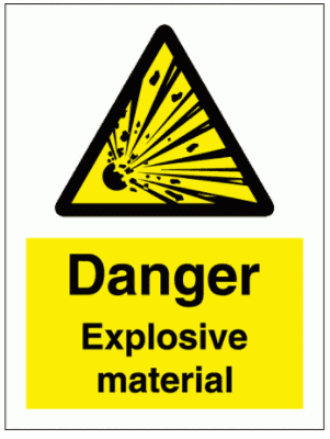 Danger explosive material Sign - 7583| The Sign Maker