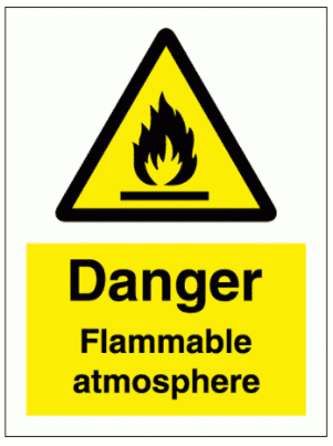 Hazard Sign - Danger Flammable Atmosphere (7633)