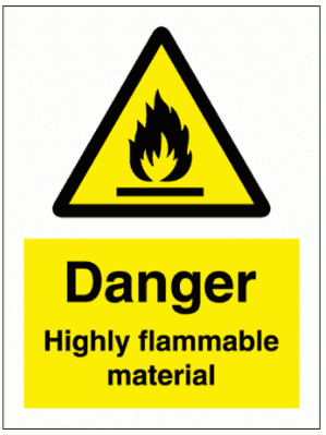 Danger Highly flammable materials Sign - 7635| The Sign Maker