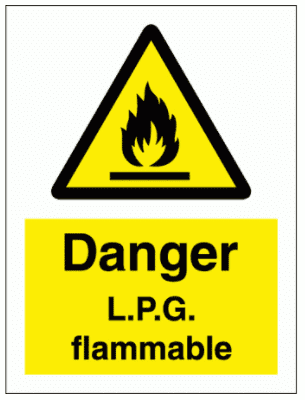 Hazard Sign - Danger L.P.G Flammable (7634)