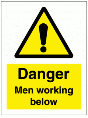 Hazard Sign - Danger Men Working Below (7567)