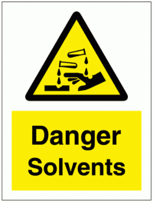 Hazard Sign - Danger Solvents (7555)