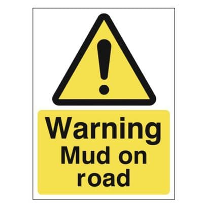 Hazard Sign - WAC - Warning Mud On Road