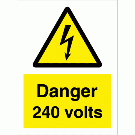 Hazard Sign - WAE - Danger 240 Volts
