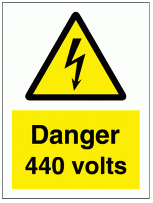 Hazard Sign - WAE - Danger 440 Volts
