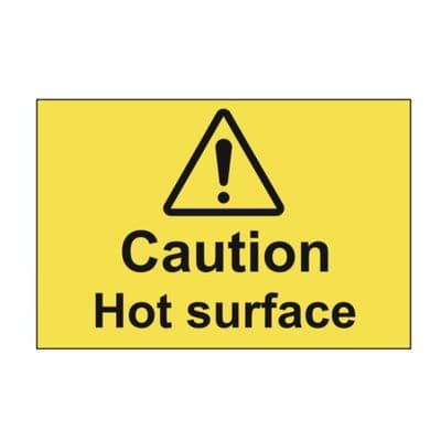 Hazard Sign - WAG - Caution Hot Surface (yellow)