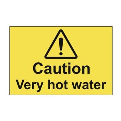 Hazard Sign - WAG - Caution Very Hot Water (yellow)