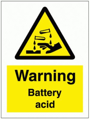 Hazard Sign - Warning Battery Acid (7591)