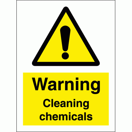 Hazard Sign - Warning Cleaning Chemicals (7664)