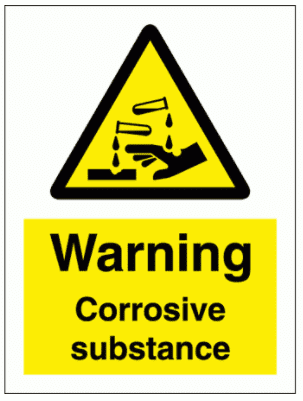 Hazard Sign - Warning Corrosive Substance (7596)