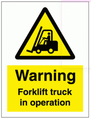 Warning Forklift truck in operation Sign - 7571| The Sign Maker
