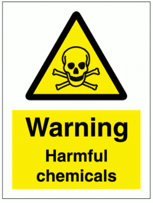 Hazard Sign - Warning Harmful Chemicals (7605)