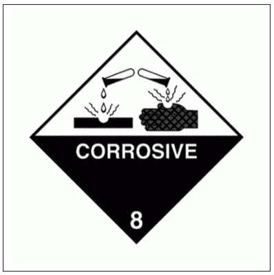 Hazardous Substance Diamond - Corrosive Class 8 (2220)