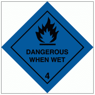 Hazardous Substance Diamond - Dangerous When Wet Class 4 (2212)