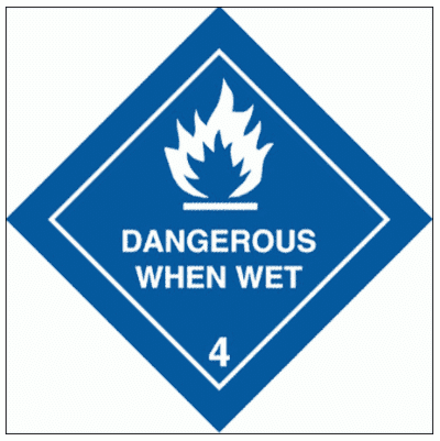 Hazardous Substance Diamond - Dangerous When Wet Class 4 (2297)