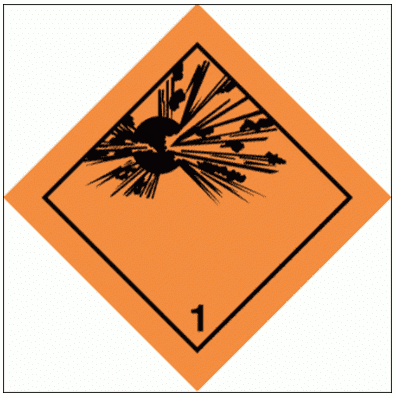 Hazardous Substance Diamond - Explosive Class 1 (2203)