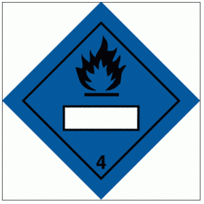 Hazardous Substance Diamond -  IMDG Dangerous When Wet Class 4 (2237)