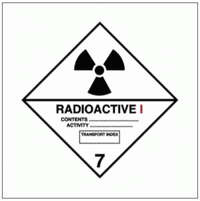 Hazardous Substance Diamond - Radioactive Class 7 Category I (2217)