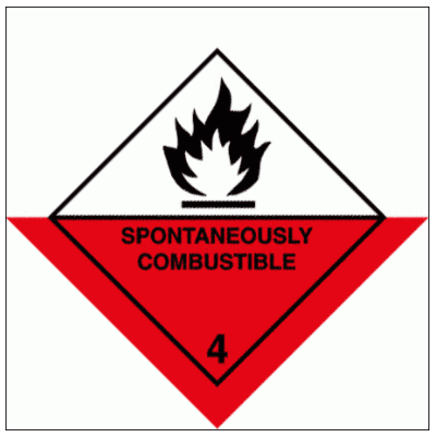 Hazardous Substance Diamond - Spontaneously Combustible Class 4 (2211)