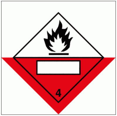 Hazardous Substance Diamond - Spontaneously Combustible Class 4 (2236)
