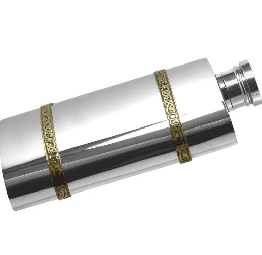 Hip Flask with Celtic Bands - Polished Pewter